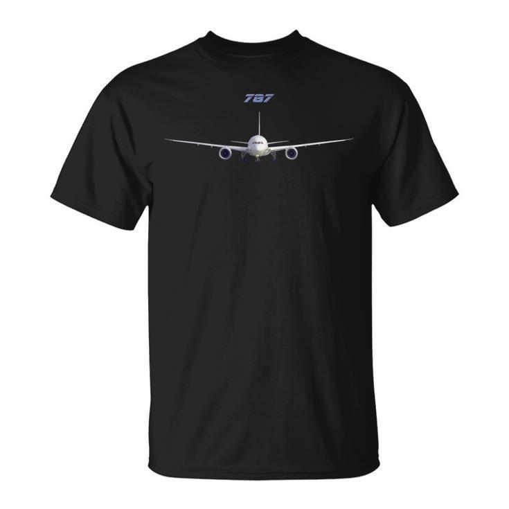 787 乗客機 フロントビュー Tシャツ