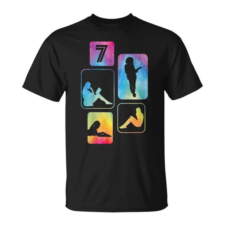 7th Birthday Book Reading Bookworm Book Lover Girls T-Shirt