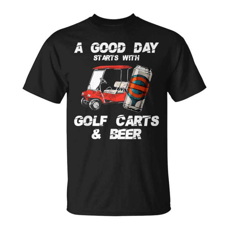 A Good Daytarts With Golf Carts And Beer 面白いゴルフ Tシャツ