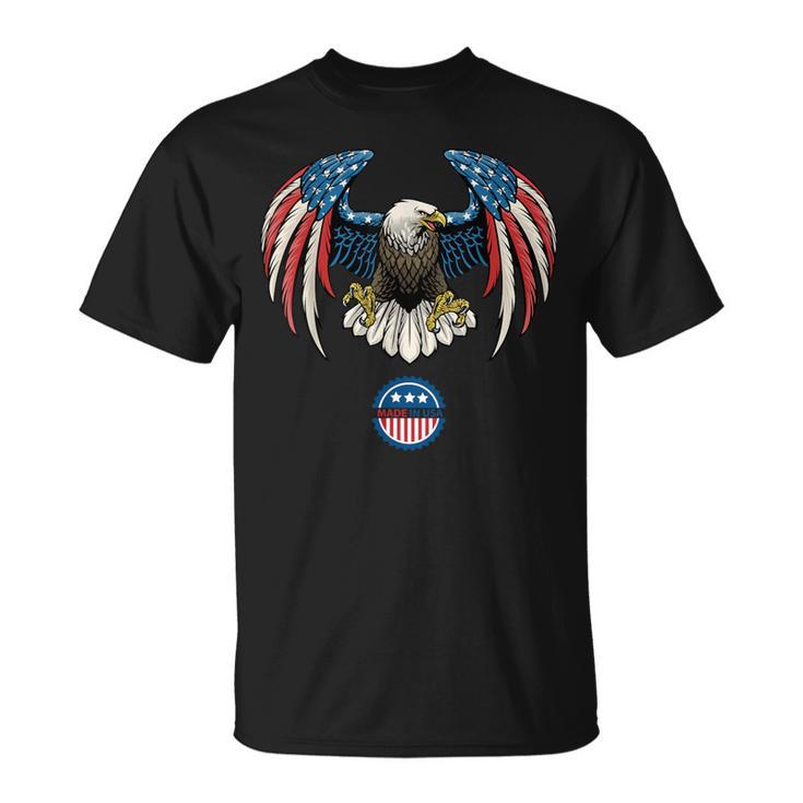 Abstract Unitedtates Of America Wild Eagle With Usa Flag Tシャツ