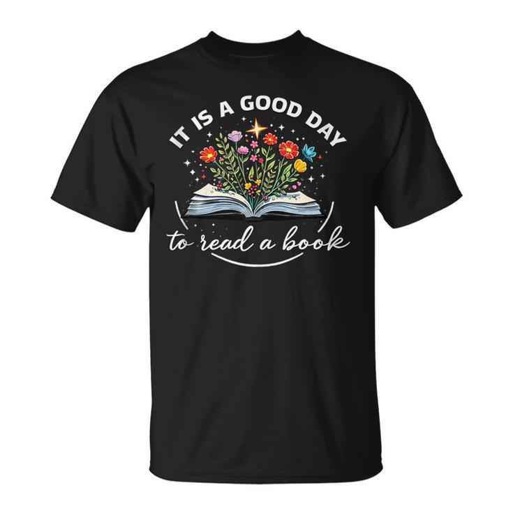 Adorable Floral Good Day To Read A Book Library Lover T-Shirt