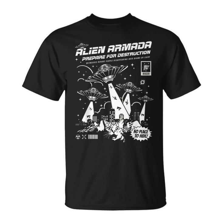 Alien Abduction UFO Lovers Comic Book Style Shirt T-Shirt