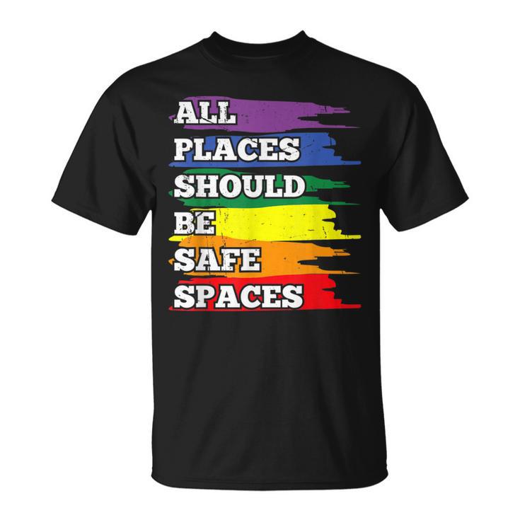 All Placeshould Beafepaces ゲイプライド 同盟国 Lgbtq Month Tシャツ