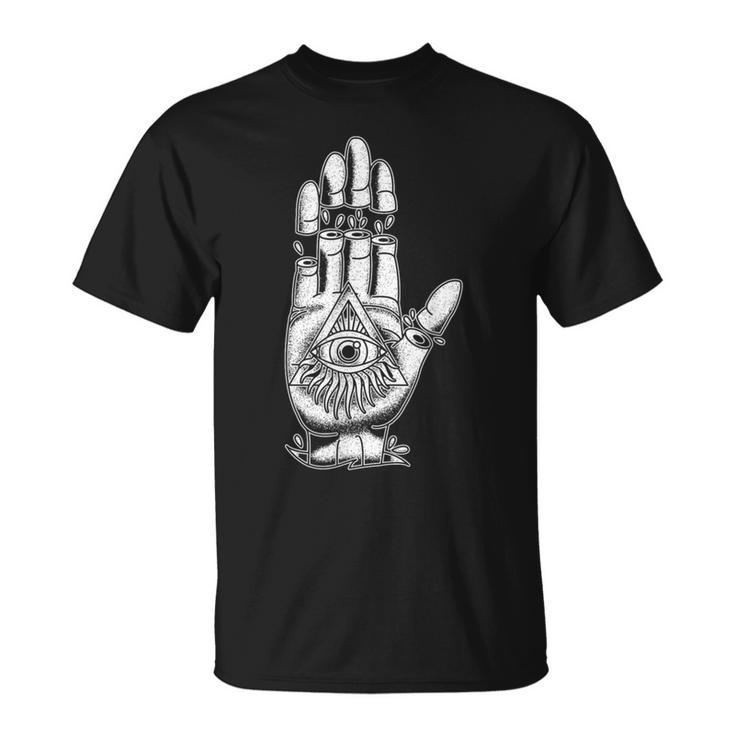 Alleeing Eye タトゥー イルミナティ 陰謀 グランジ 美的 Tシャツ