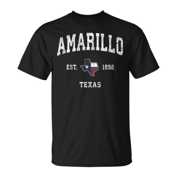 Amarillo Texas Tx ビンテージ州旗スポーツデザイン Tシャツ