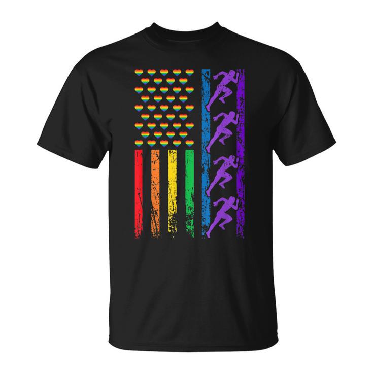 Americanports レインボーフラッグ Lgbt プライド 陸上競技 Tシャツ