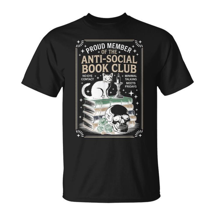 Anti-Social Book-Club Cat Graphic T-Shirt