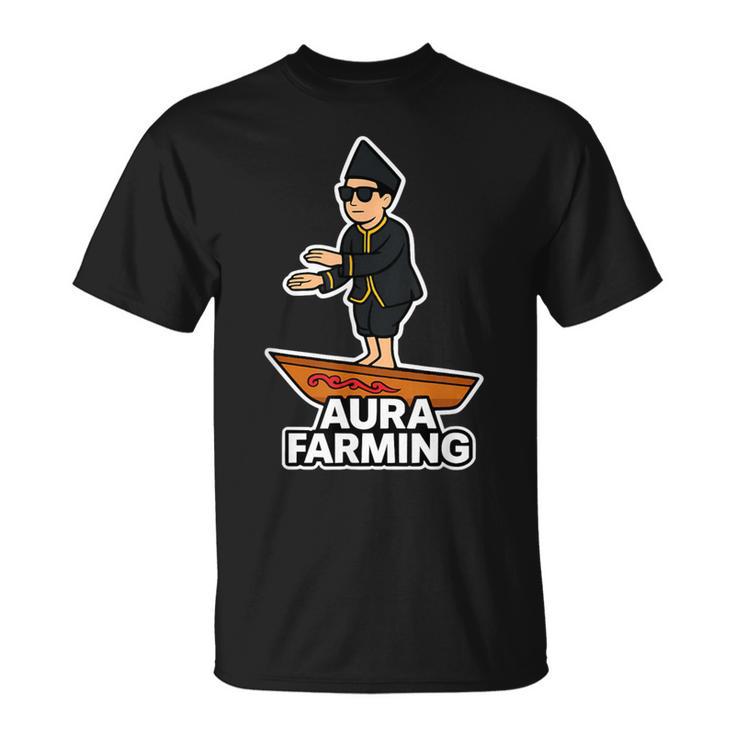Aura Farming オーラ ウェーブ インドネシアボート ミーム エネルギー バイブ Tシャツ