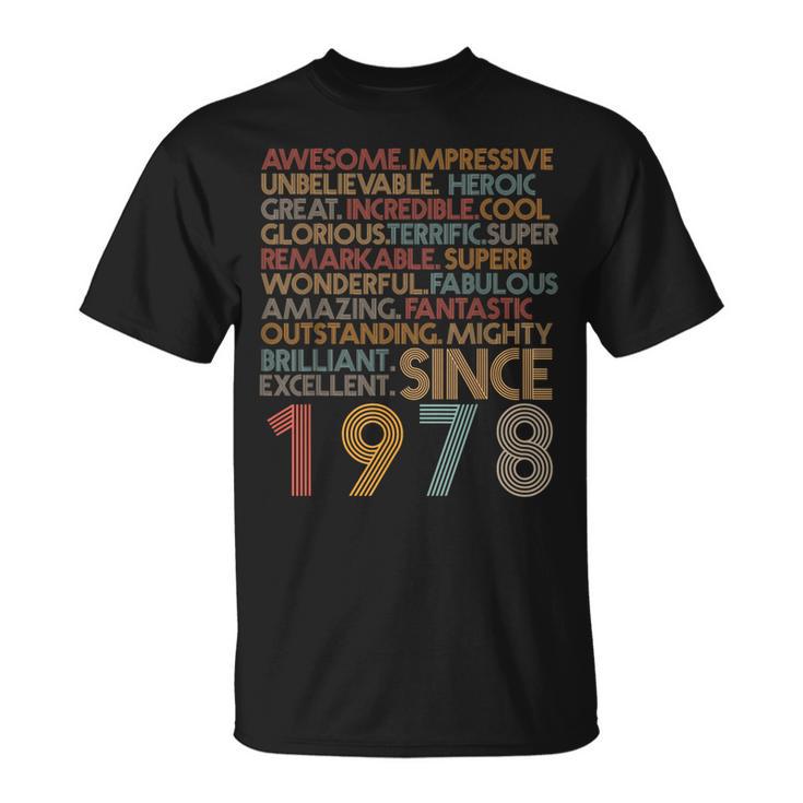 Awesomeince 1978 46Th Birthday Born In 1978 46 Years Old Tシャツ
