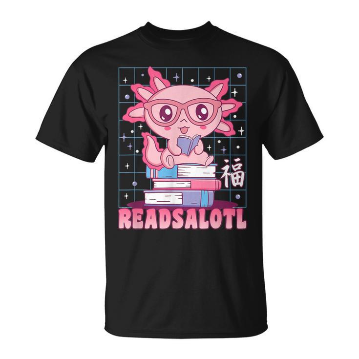 Axolotl Books Readsalotl Reading Bookworm Boys Girls Kids T-Shirt