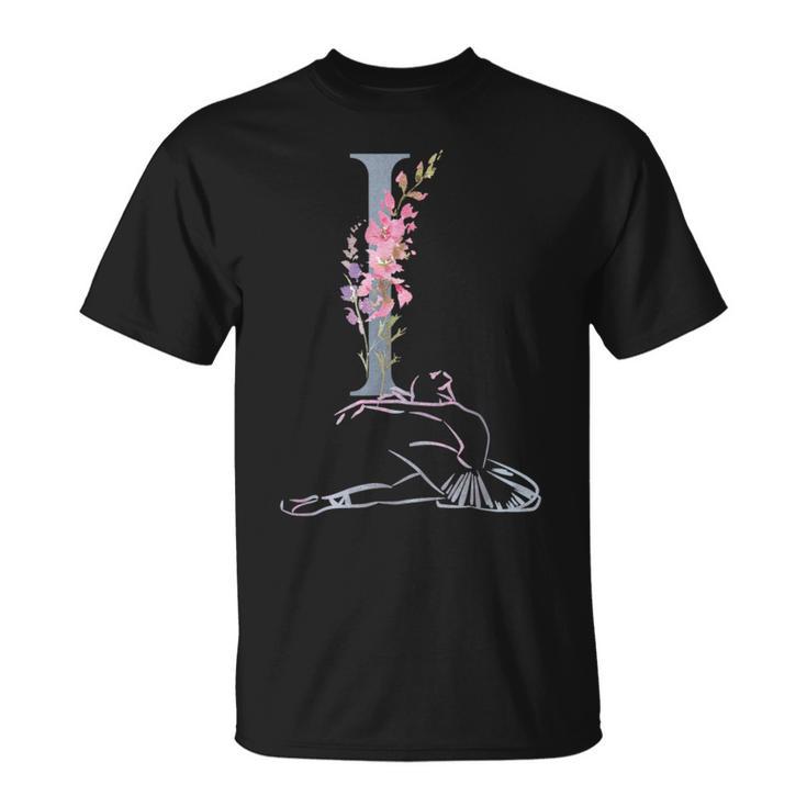 Balla Ballerina イニシャル 名前 I、ダンス、モノグラム、バレエ Tシャツ