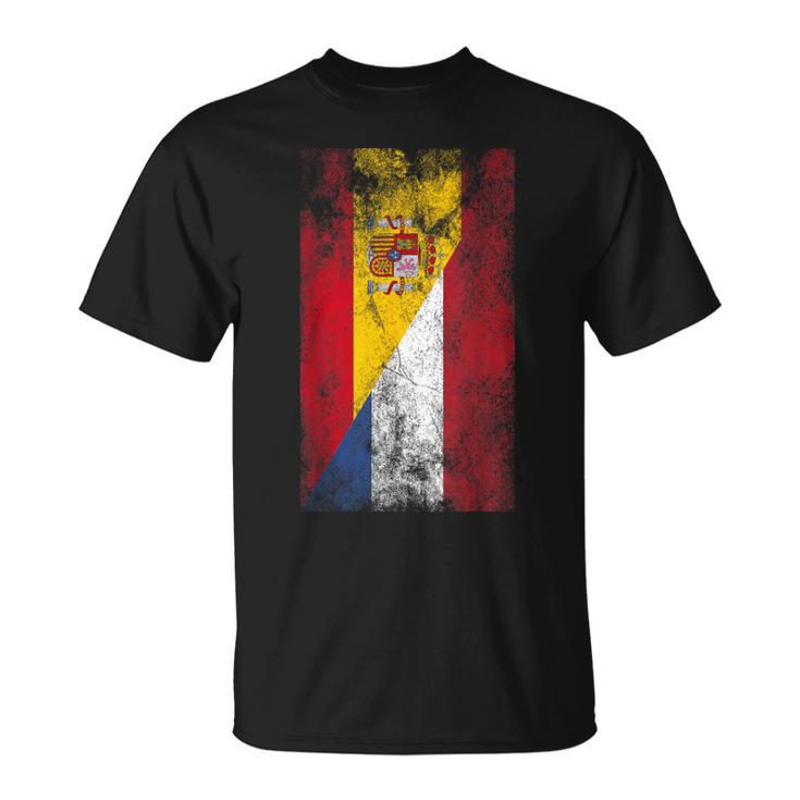 Banderas De España Y Países Bajos Español Holandés Camiseta unisex