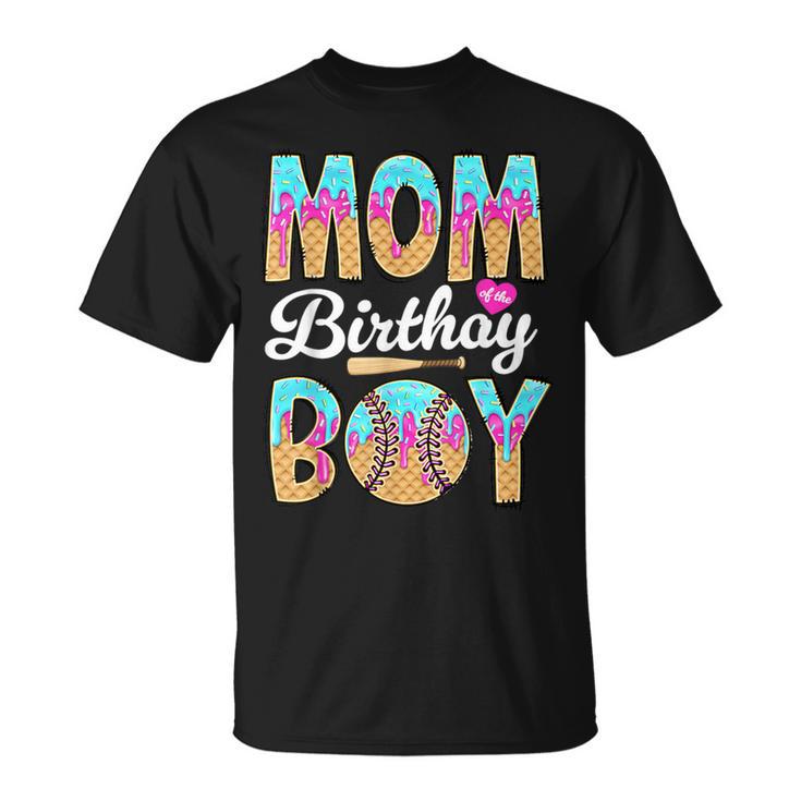 Baseball Ice Cream Drip Mom Of The Birthday Boy Baseball T-Shirt Baseball Ice Cream Drip Mom Of The Birthday Boy Baseball T-Shirt