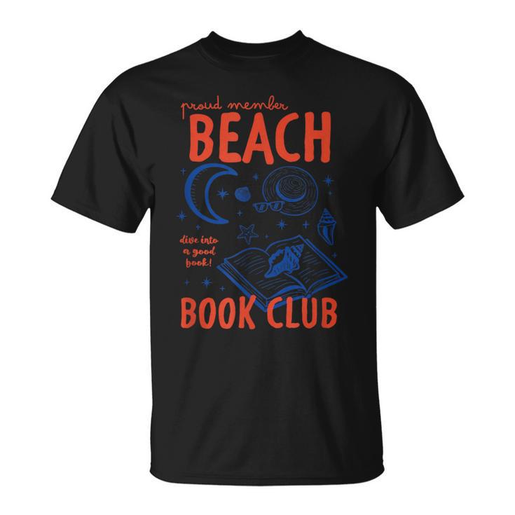 Beach Book Club Girl Summer Bookish Beach Day Librarian T-Shirt