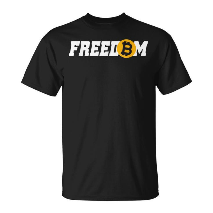 Bitcoin Freedom 暗号通貨 Btc 自由 ミリオネア ビットコインでお金持ち Tシャツ
