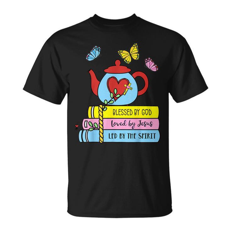 Blessed By God Loved By Jesus Book Lovers T-Shirt