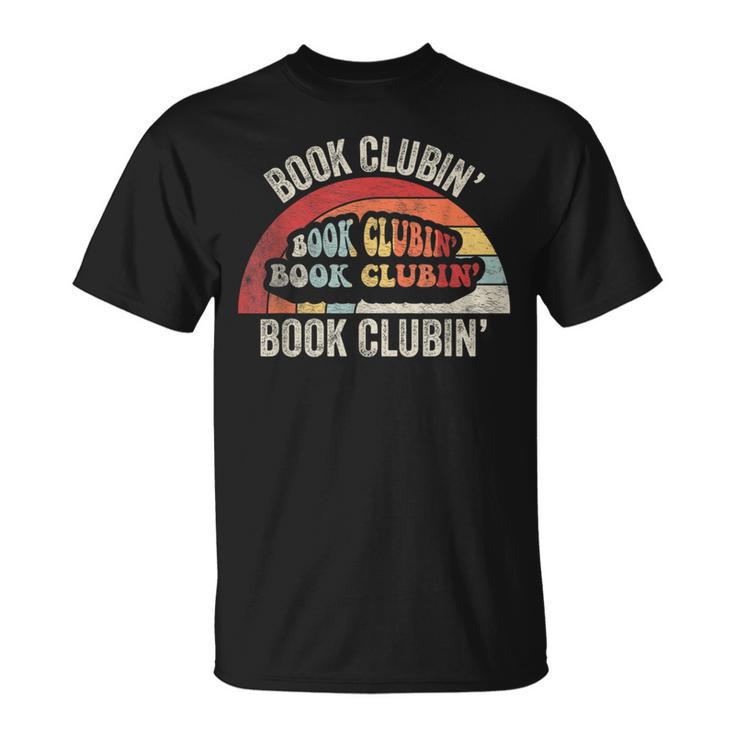 Book Clubin' Retro 70s Style Book Club Reader Graphic T-Shirt