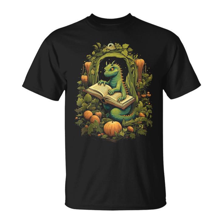 Book Dragon Reading Books Bookworm Fantasy T-Shirt