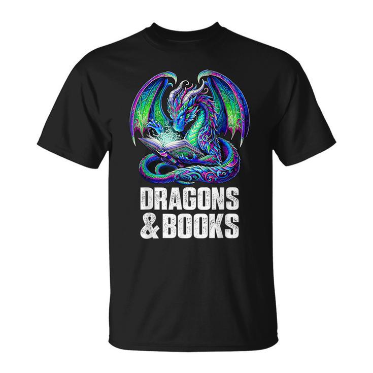 Book Dragons And Books Reading Lover T-Shirt