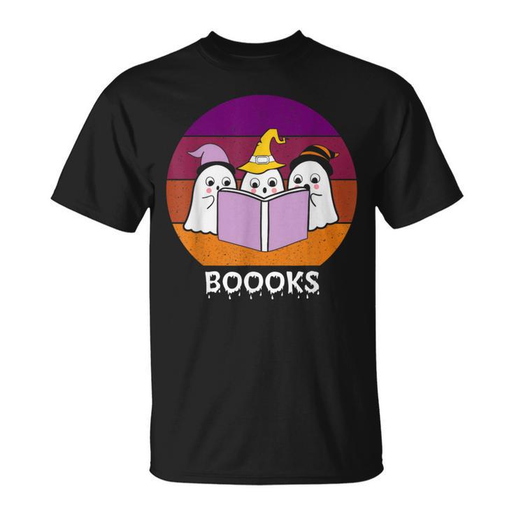 Book Ghost Reading Halloween Teacher For Men Women T-Shirt