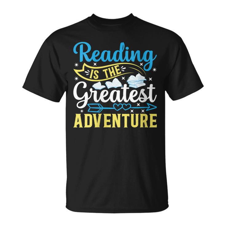 Book Librarian Reading Is The Greatest Adventure Book Lover T-Shirt