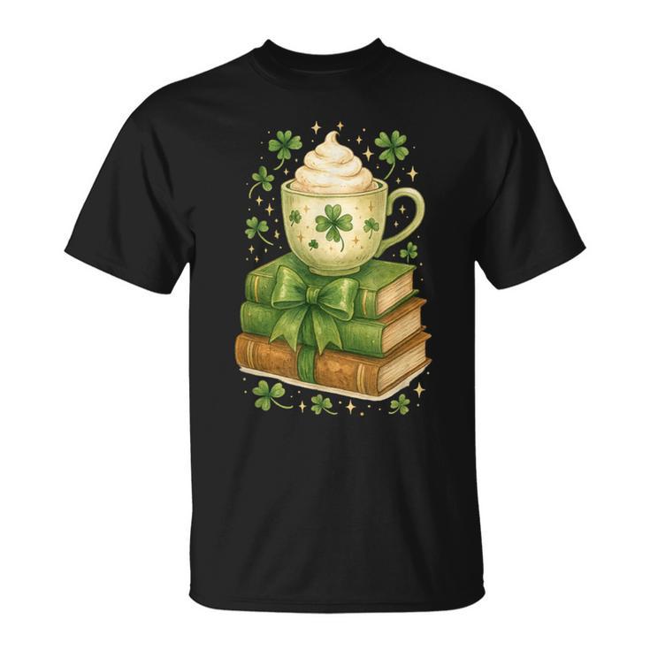 Book Lover St Patricks Day Teacher Cosy Librarycore T-Shirt