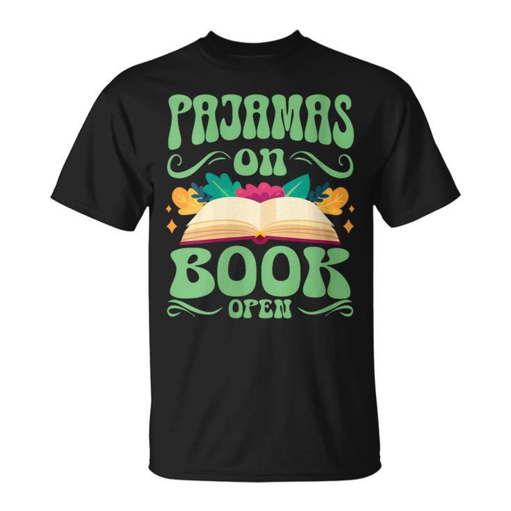 Book And Pajama Pajamas On Book Open T-Shirt