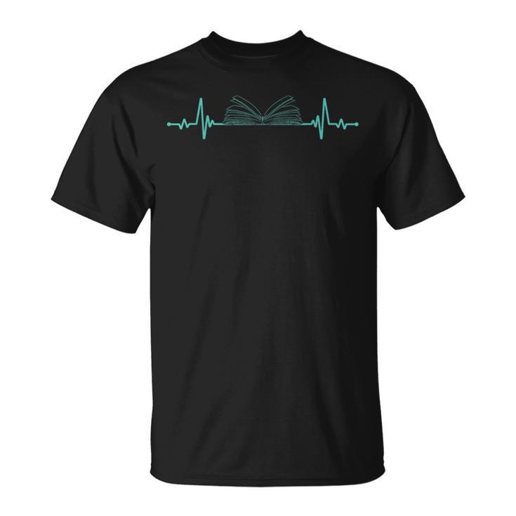 Book Reader Heartbeat Shirt Reading Lover Bookworm T-Shirt