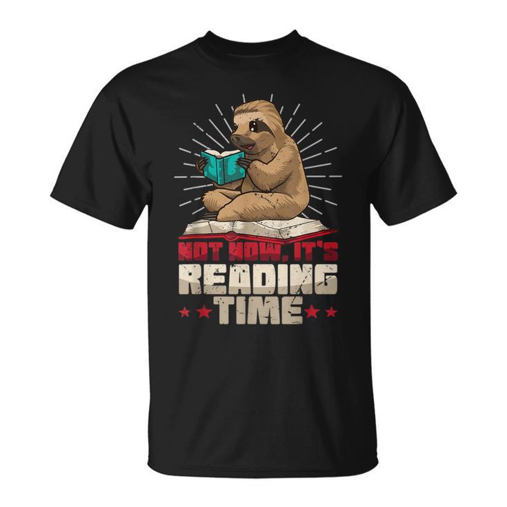 Book Reader Sloth Bookworm Reading Book Club T-Shirt