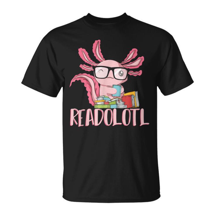 Book Reading Readolotl Amphibian Animal Bookworm Axolotl T-Shirt