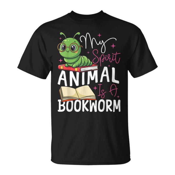 Book Reading My Spirit Animal Is A Bookworm T-Shirt