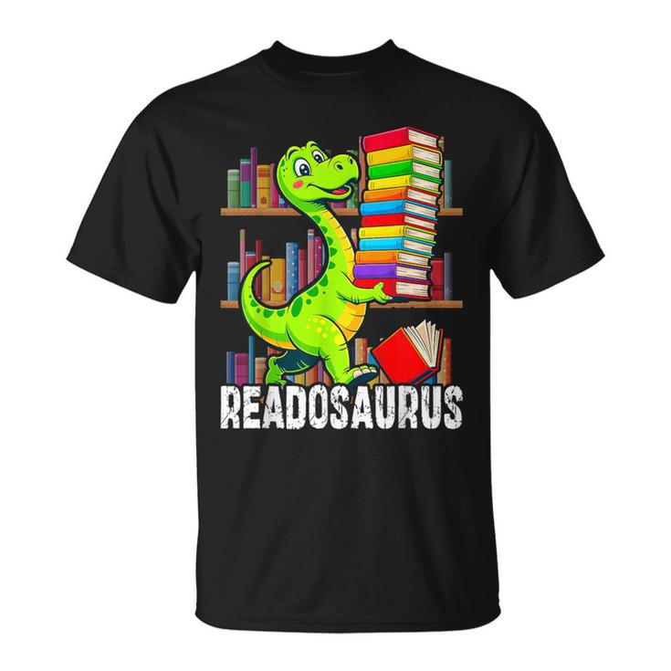 Book Readosaurus Dinosaur Books Library Reading Lovers T-Shirt