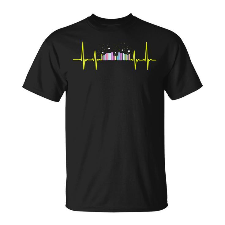 Book Shelf Heartbeat T-Shirt