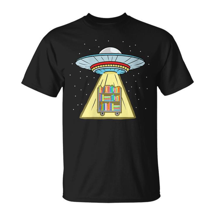 Book Shelf Ufo Abduction T-Shirt