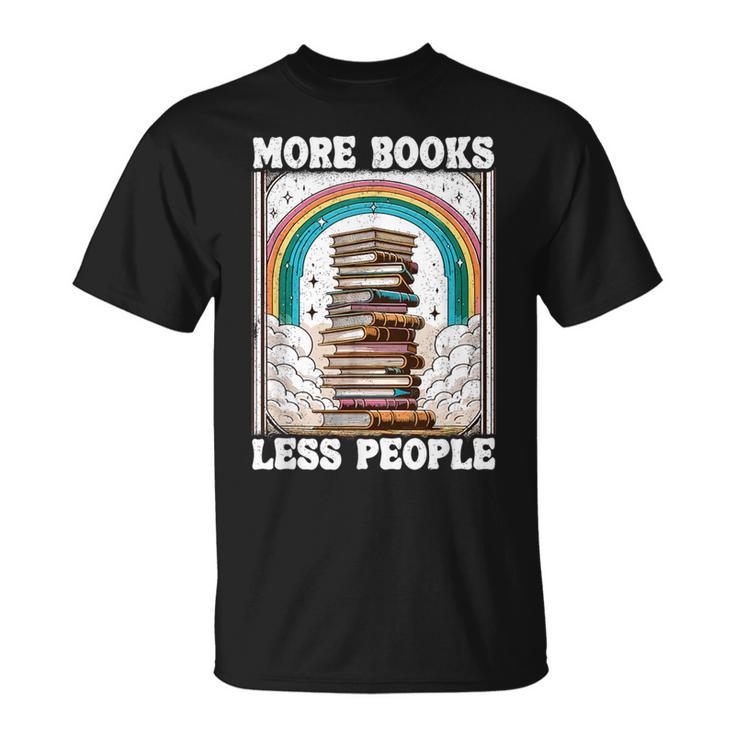 More Books Less People Mystic Book Rainbow Reading Book T-Shirt