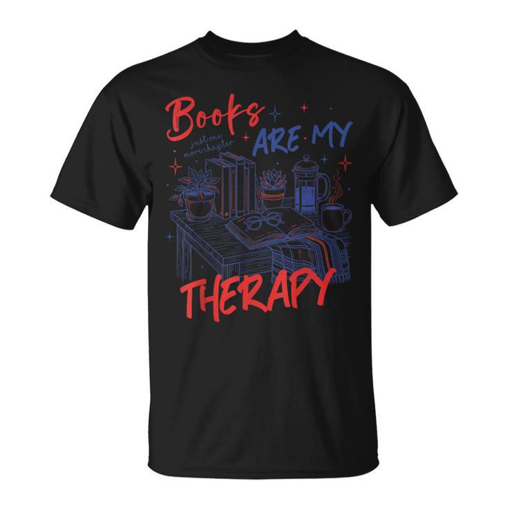 Books Are My Therapy Book Lover Bookworm Library T-Shirt