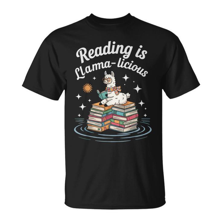 Booktrovert Shirt Reading Is Llama Licious Book Lover T-Shirt