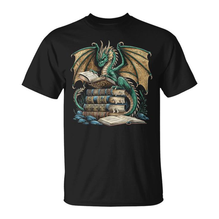 Bookworm Dragons Reading Book Dragons And Books T-Shirt