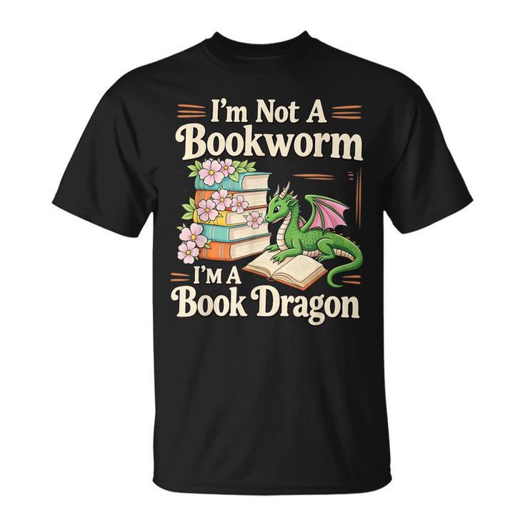 Bookworm I'm A Book Dragon Fantasy Reader Lover Bookish T-Shirt