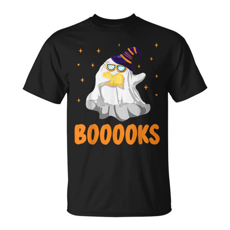 Booooks Funny Halloween Cute Ghost Book Reading T-Shirt Booooks Funny Halloween Cute Ghost Book Reading T-Shirt