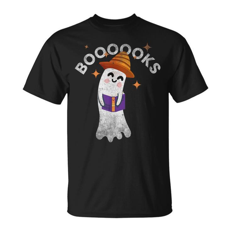 Boooooks Halloween Ghost Reading Book For Teacher & Student For Men Women Kids T-Shirt