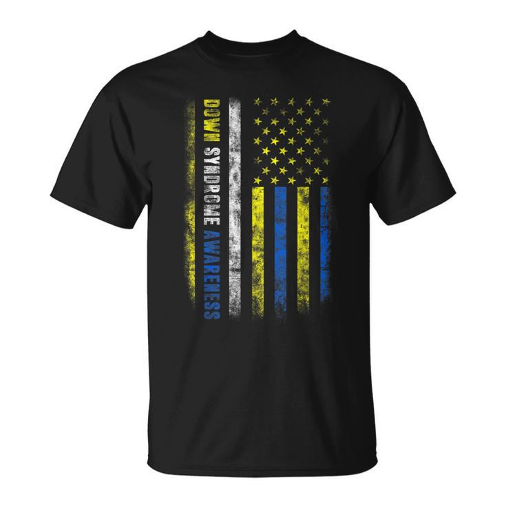 Camisa De Concienciaciónobre Elíndrome De Down Con Bandera De Estados Unidos Camiseta unisex