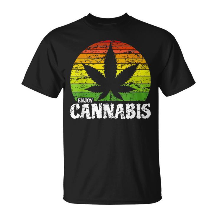 Cannabis ヴィンテージ 麻葉 レトロ マリファナ Tシャツ