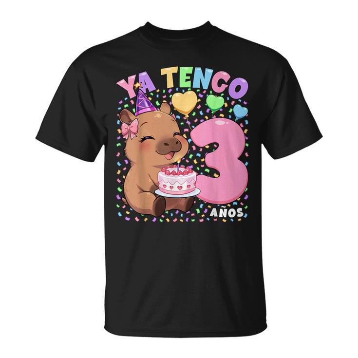 Capybara Niñas 3 Cumpleaños Carpincho Ya Tengo 3 Años Camiseta unisex