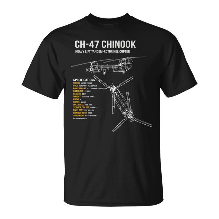 Ch-47 チヌークヘリコプター Tシャツ