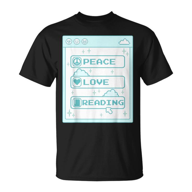 Computer Geek Peace Love Reading Cool Book Lover Bookworm T-Shirt