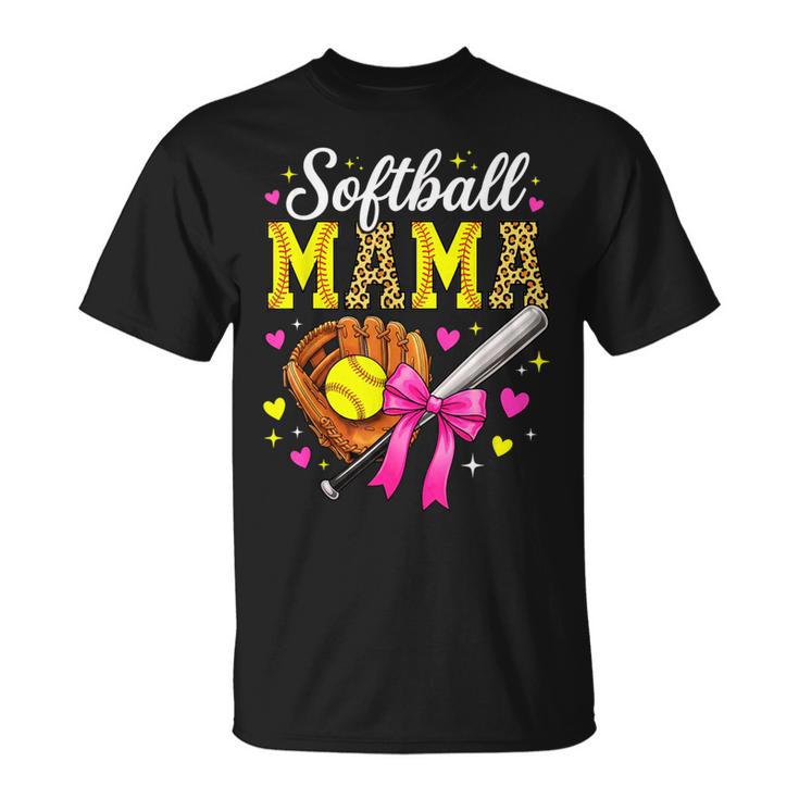 Cute Softball Mama Mother's Day Softball Mom Sports Player T-Shirt