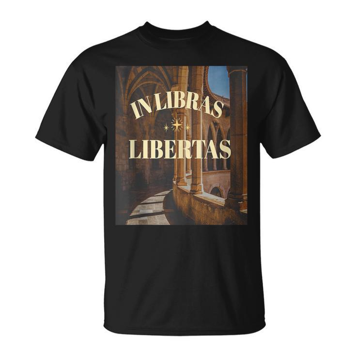 Dark Academia Aesthetic In Libras Libertas Book Lover Latin T-Shirt