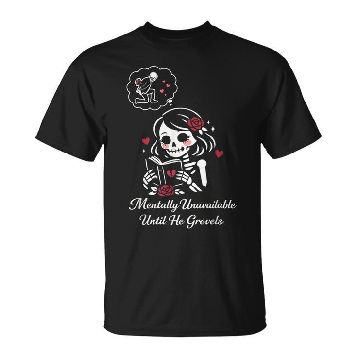Dark Romance Skeleton Costume Woman Pajama Book Reading T-Shirt