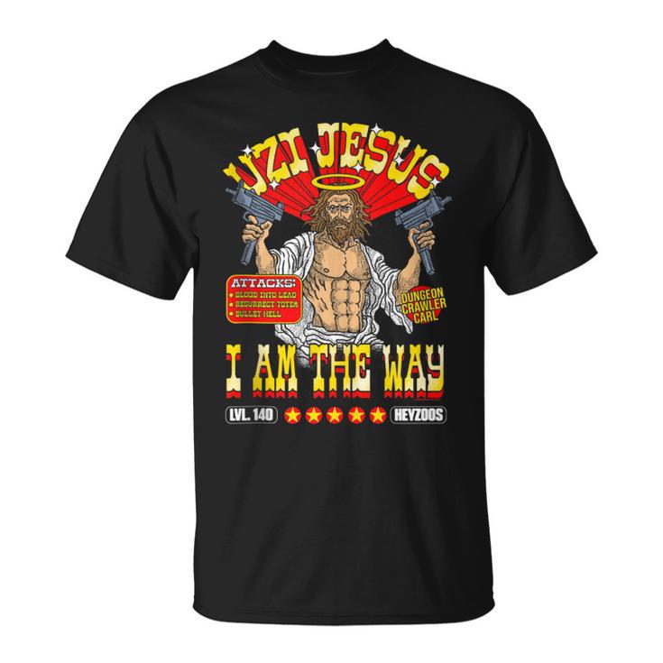 DCC Uzi Jesus I Am The Way Character Stats RPG Books T-Shirt